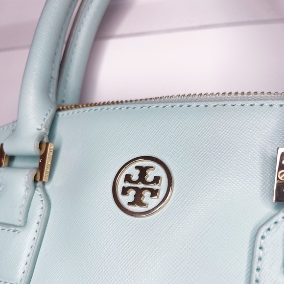 Tory Burch Robinson Dome Mint Green Leather Satchel - Picture 3 of 10